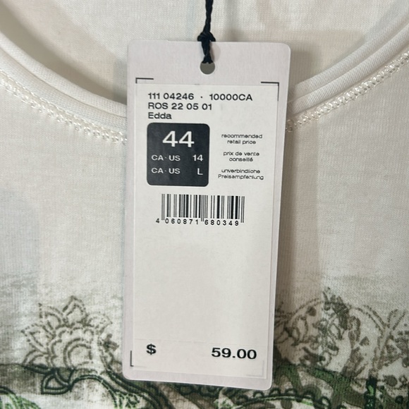 White and Green Women's Top NWT size large - Picture 2 of 10